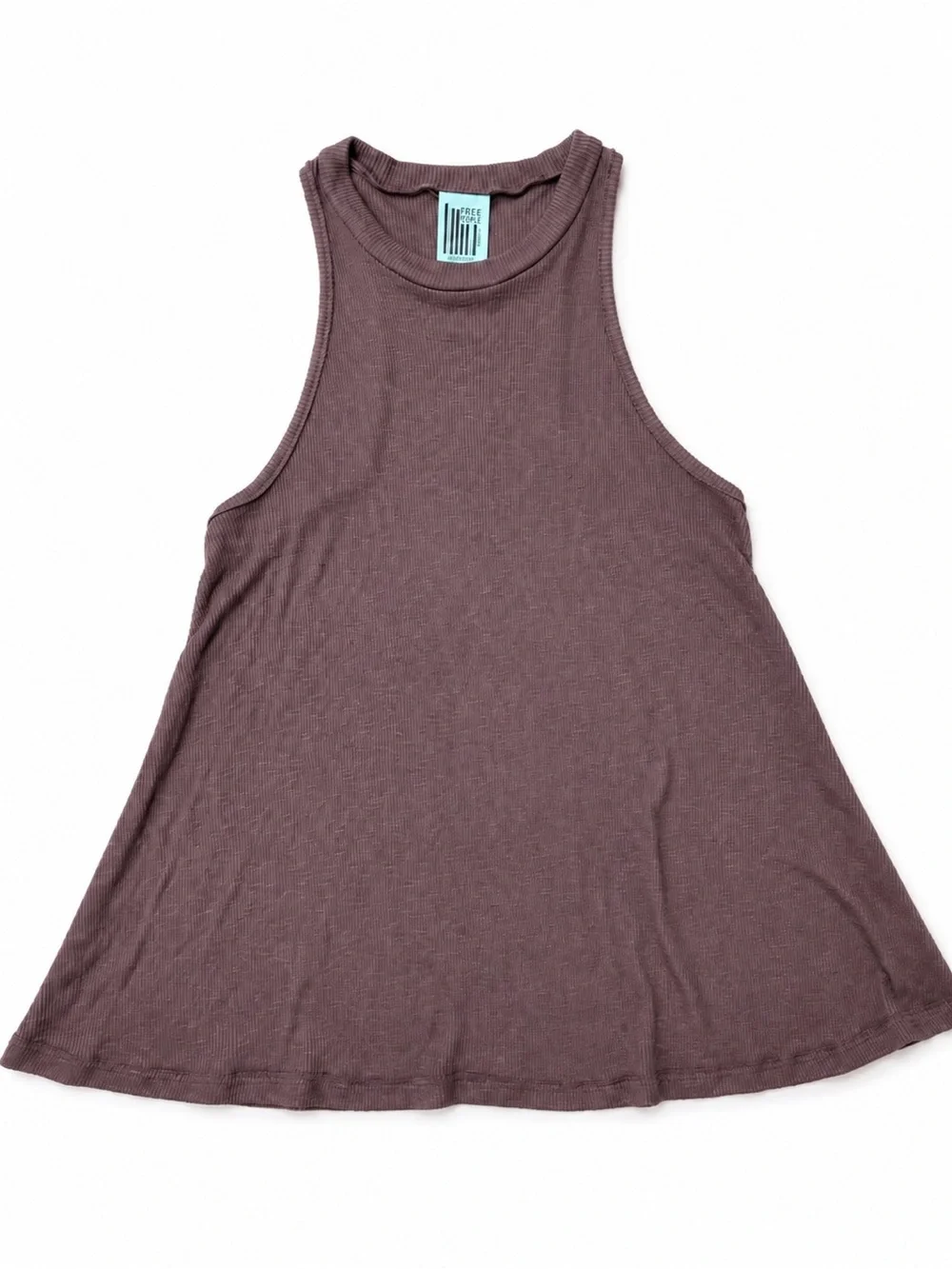 Free People Ribbed Swing Tank Top Dusty Mauve Racerback Size Small